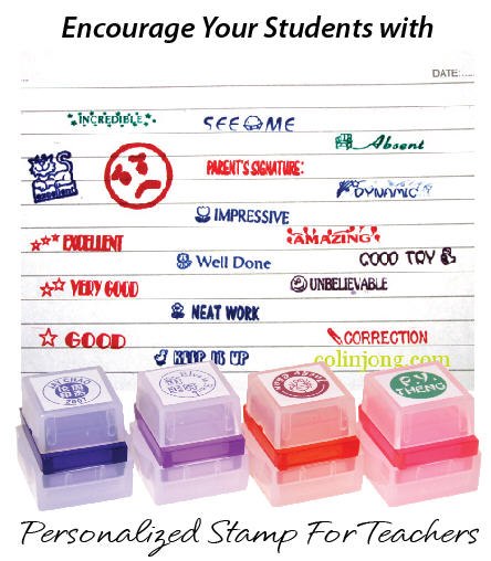 Personalised teacher stamps, school stampers   school 